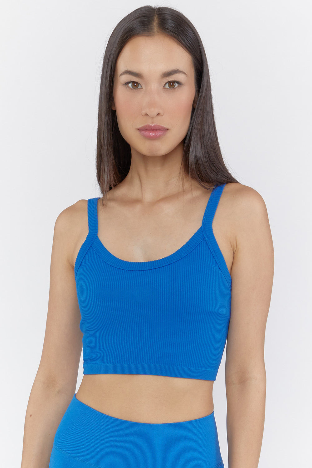 Active Seamless Ribbed Tank Top Blue