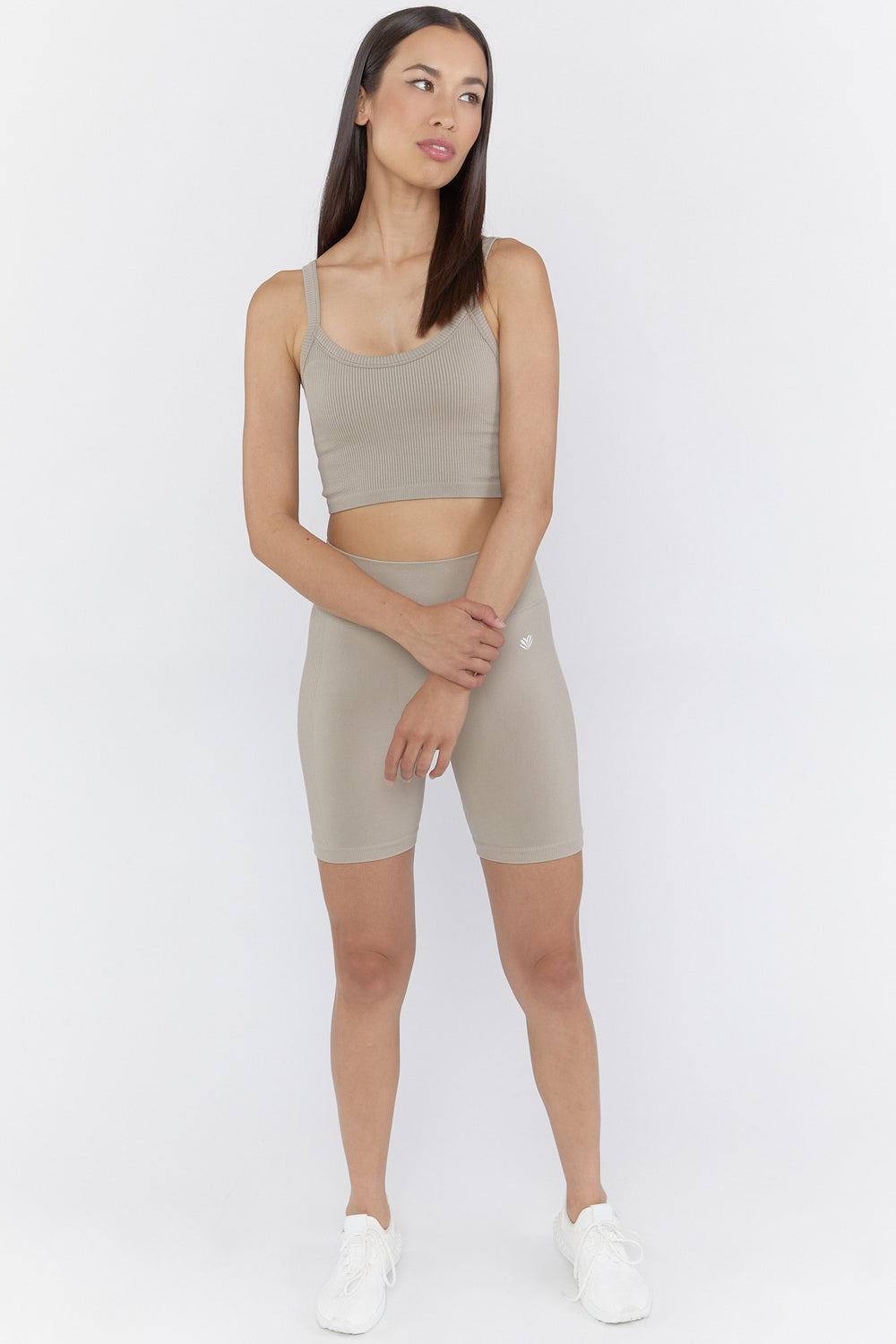 Active Seamless Ribbed Tank Top Taupe