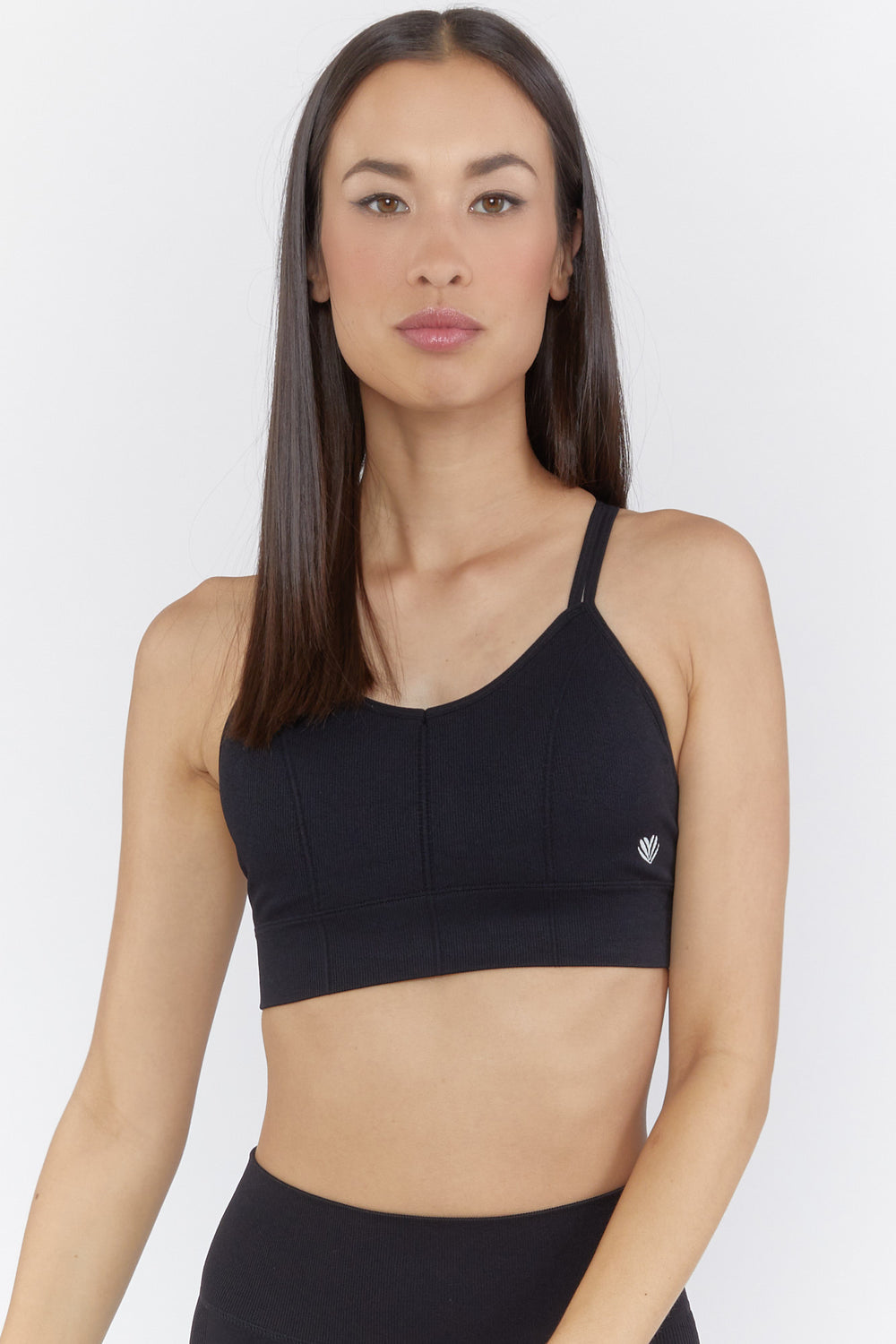 Active Seamless Double Strap Sports Bra Black