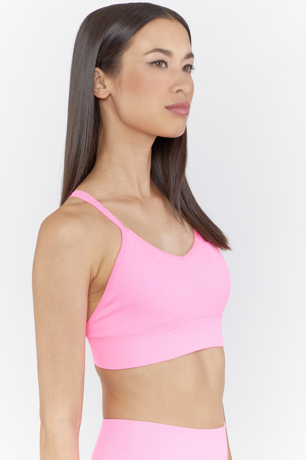Active Seamless Double Strap Sports Bra Pink