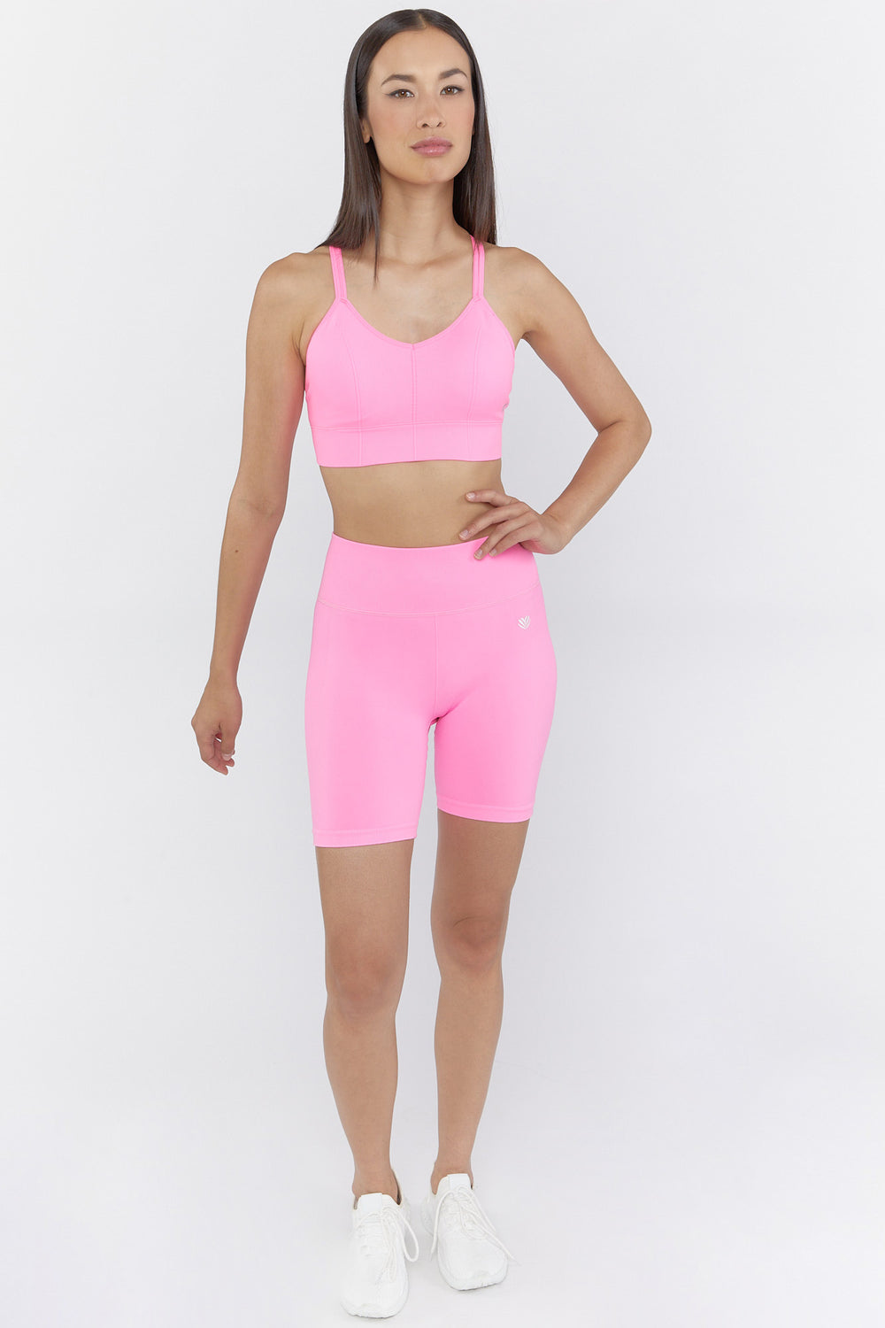 Active Seamless Double Strap Sports Bra Pink