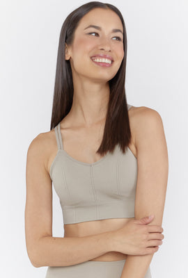 Link to Soutien-Gorge De Sport Active Sans Couture À Bretelles Doubles Taupe