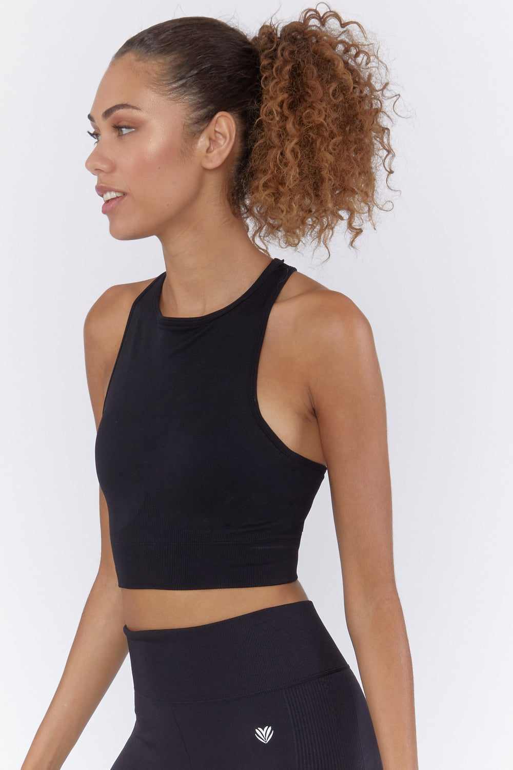 Active Seamless Cropped Tank Top Black