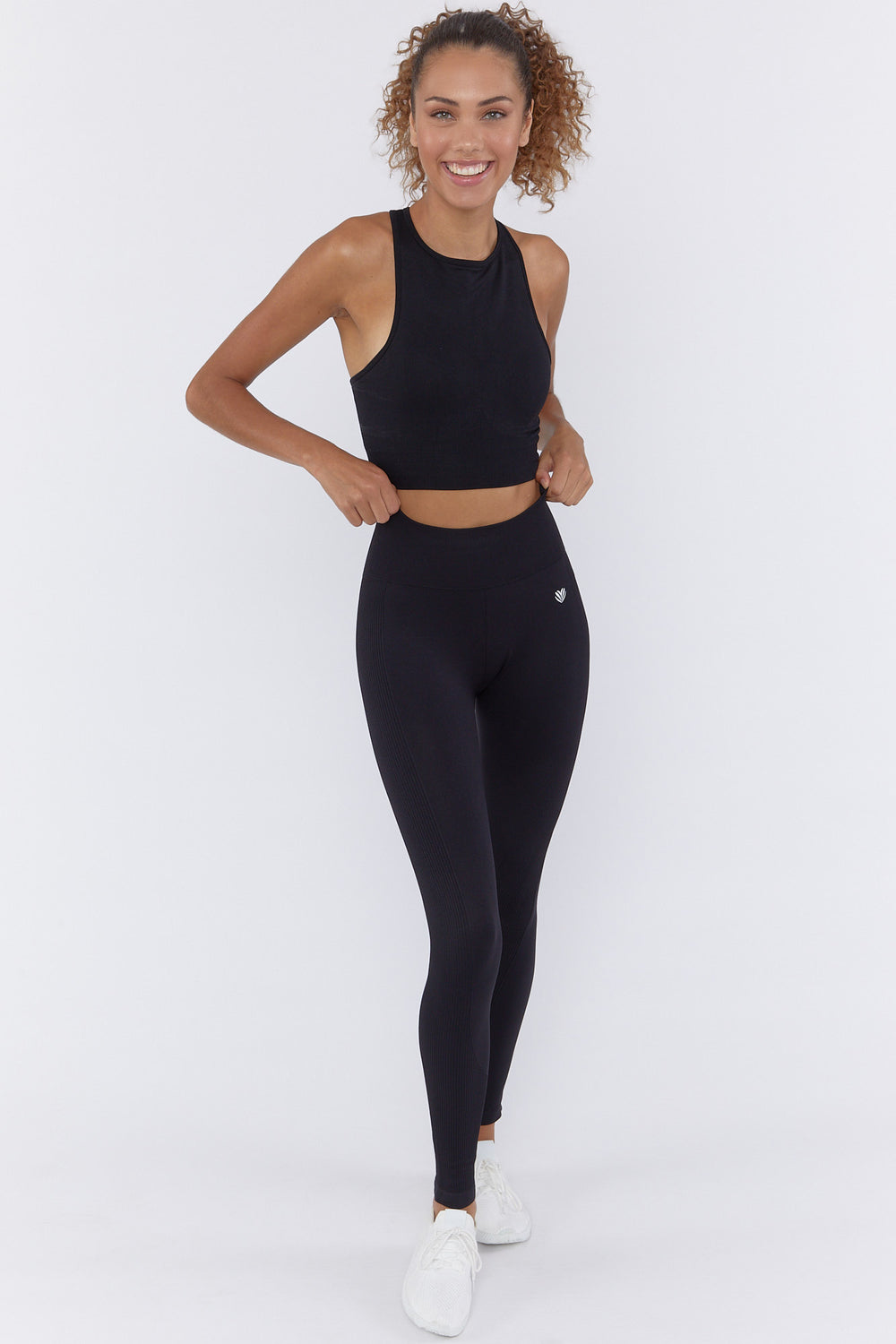 Active Seamless Cropped Tank Top Black