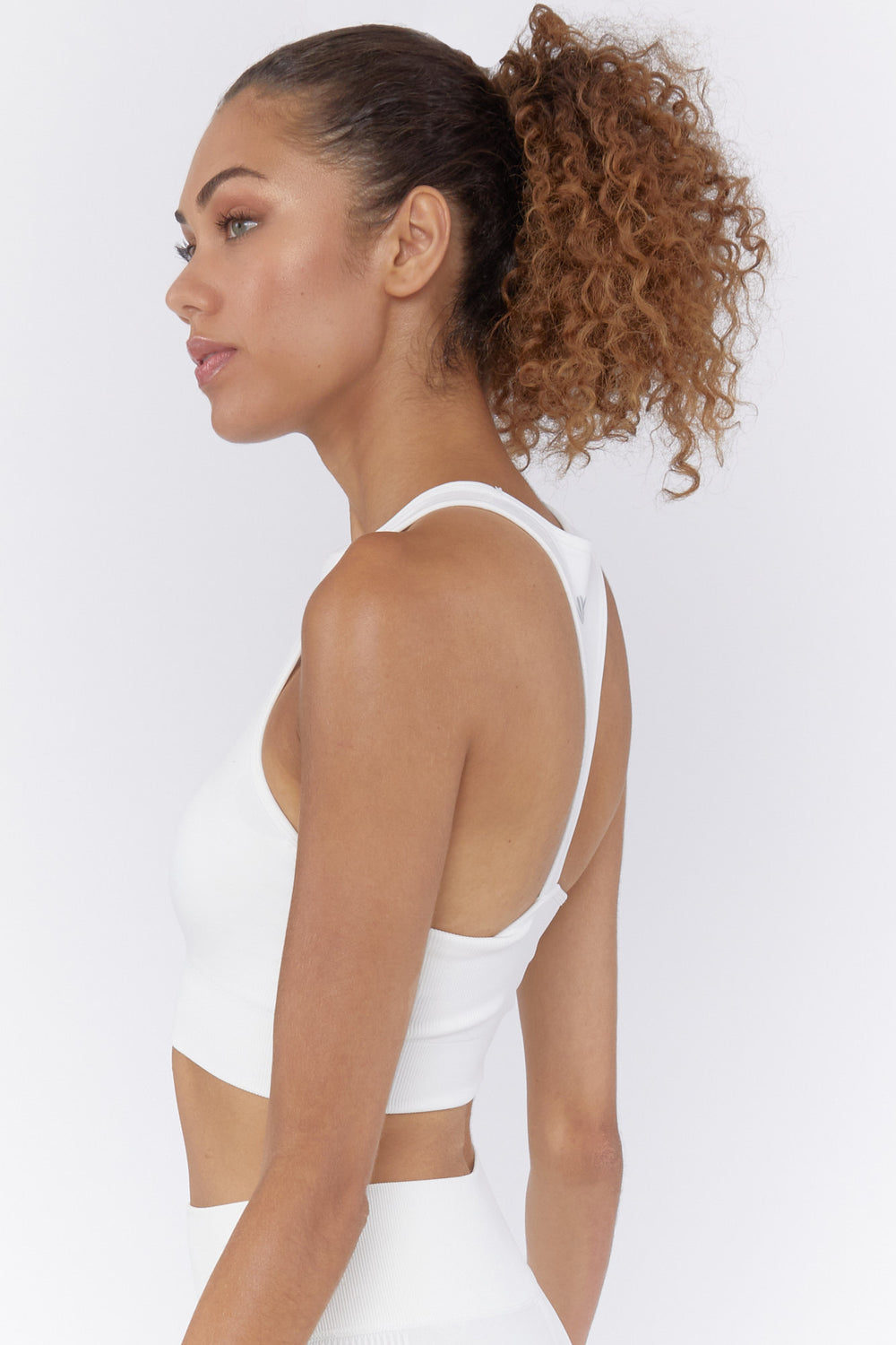 Active Seamless Cropped Tank Top Cream