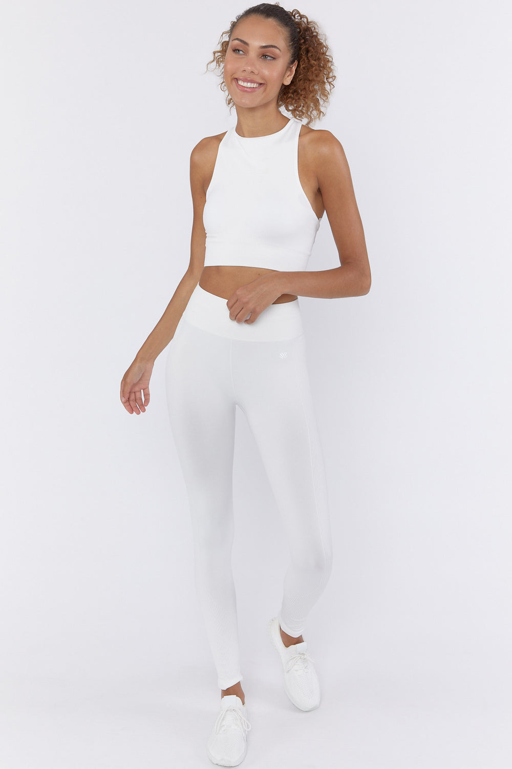 Active Seamless Cropped Tank Top Cream