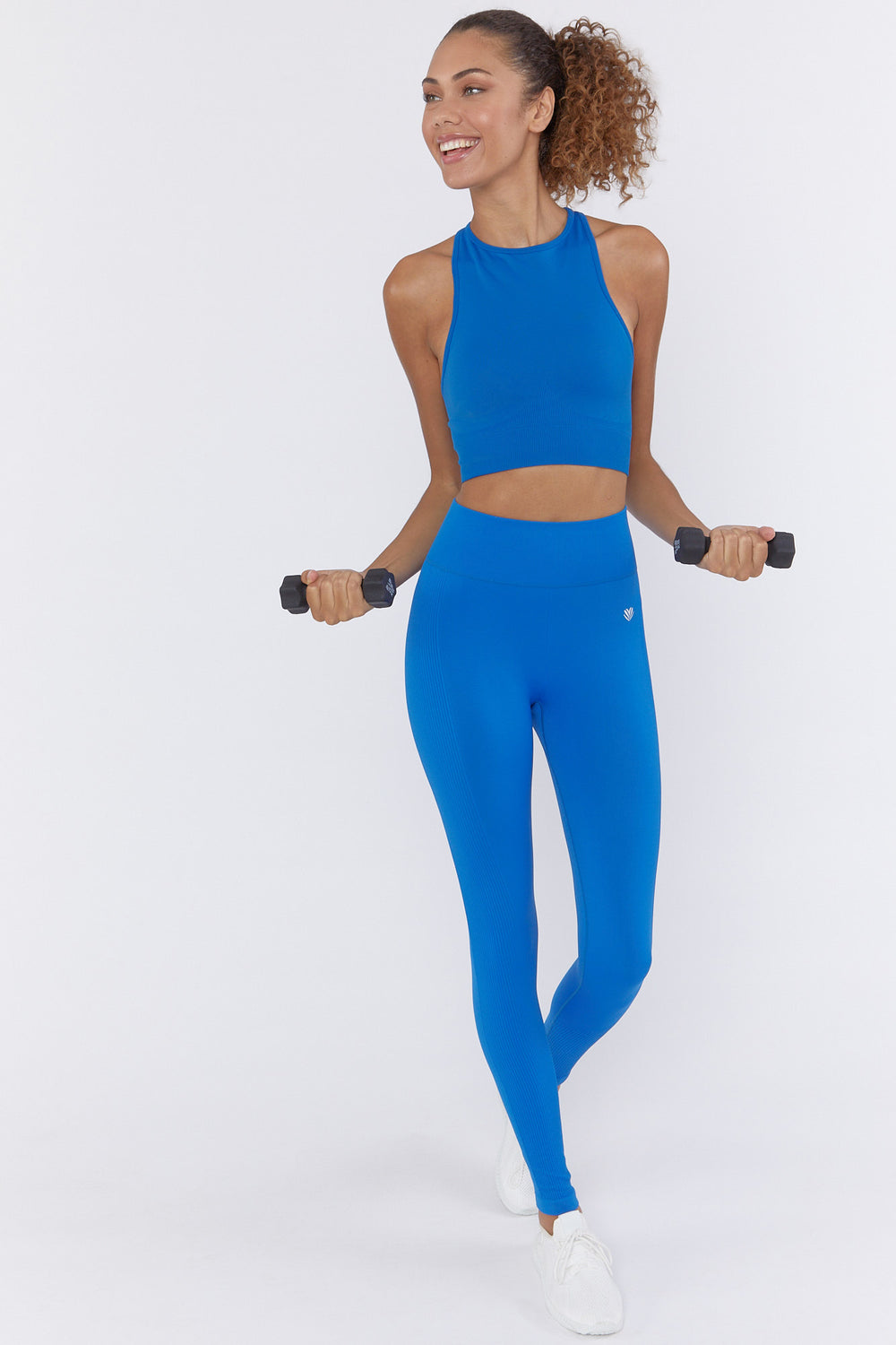 Active Seamless Cropped Tank Top Blue