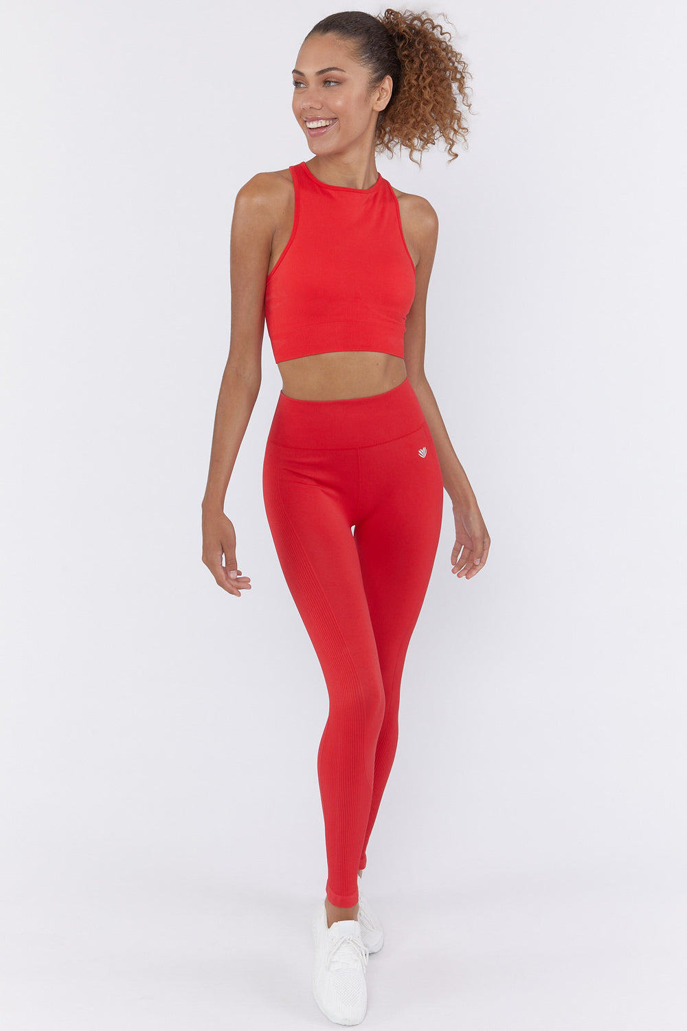 Active Seamless Cropped Tank Top Red