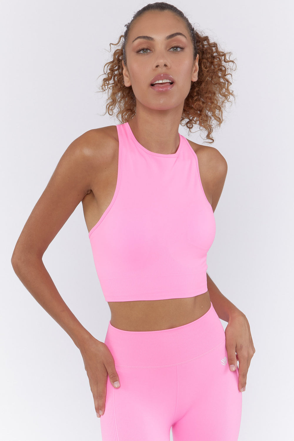 Active Seamless Cropped Tank Top Pink