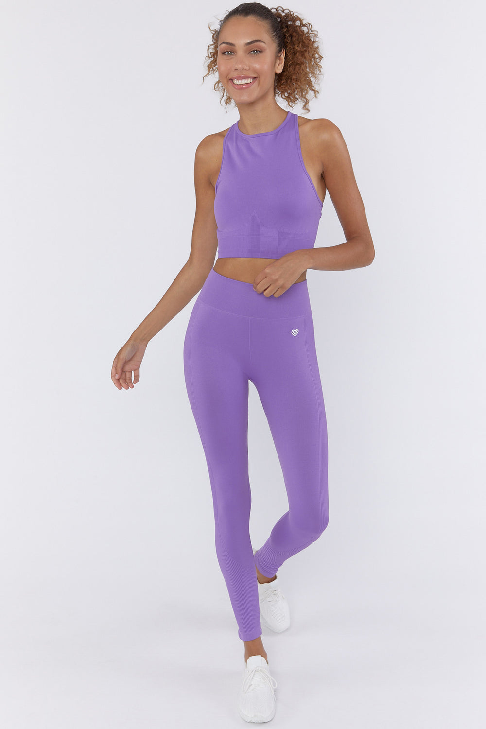 Active Seamless Cropped Tank Top Purple