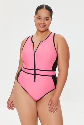 Link to Plus Size One-Piece Swimsuit Pink