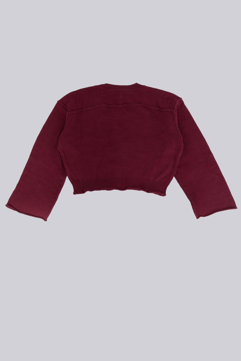 Plus Size Cropped Cardigan Sweater Burgundy