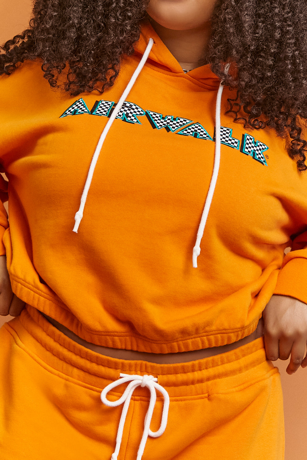 Plus Size Airwalk Graphic Hoodie Orange