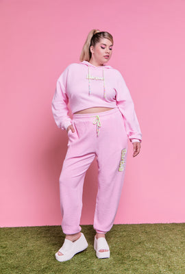 Link to Plus Size Barbie Graphic Joggers Pink
