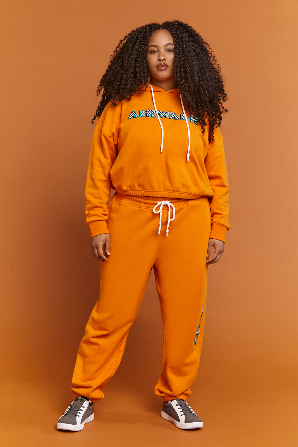 Plus Size Airwalk Graphic Joggers Orange