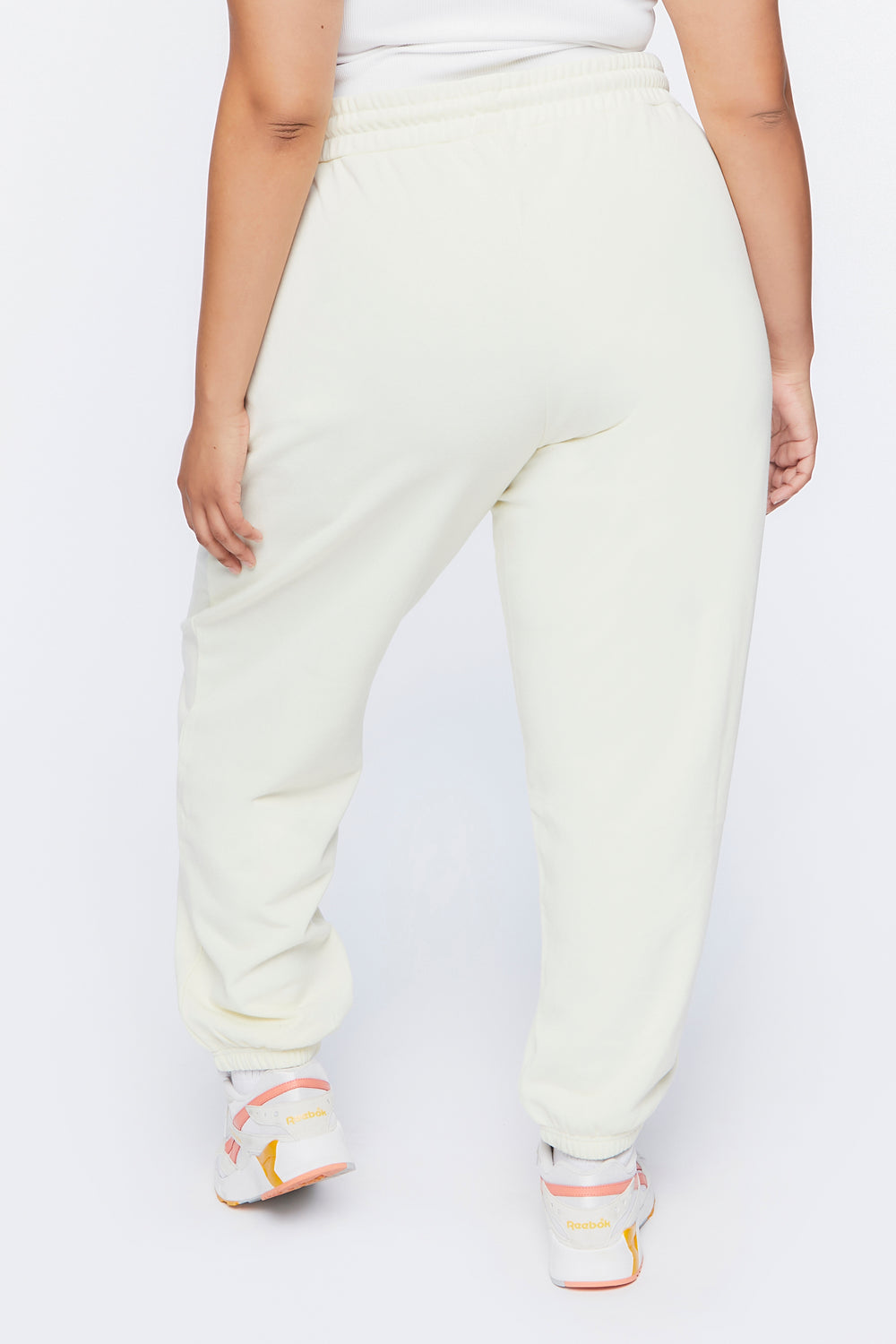 Plus Size French Terry Joggers Cream