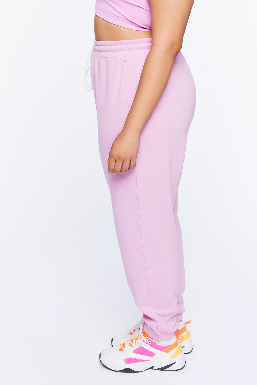 Plus Size French Terry Joggers Pink