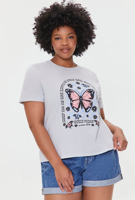 Link to Plus Size Organically Grown Cotton Graphic Tee Grey