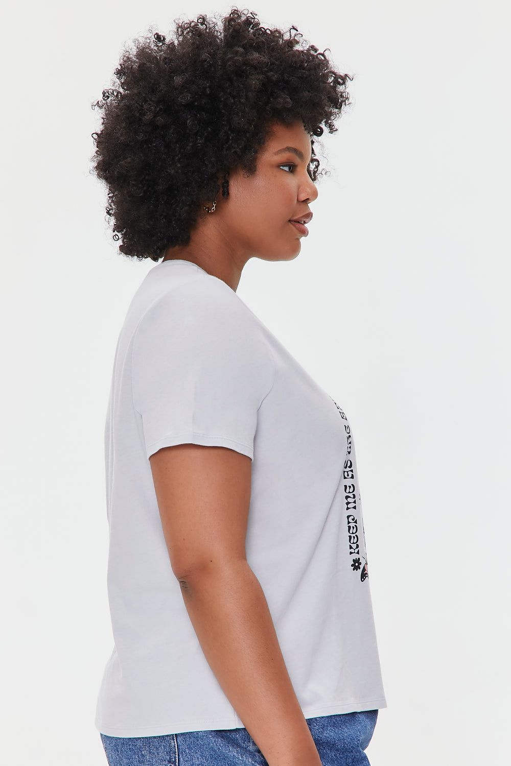 Plus Size Organically Grown Cotton Graphic Tee Grey