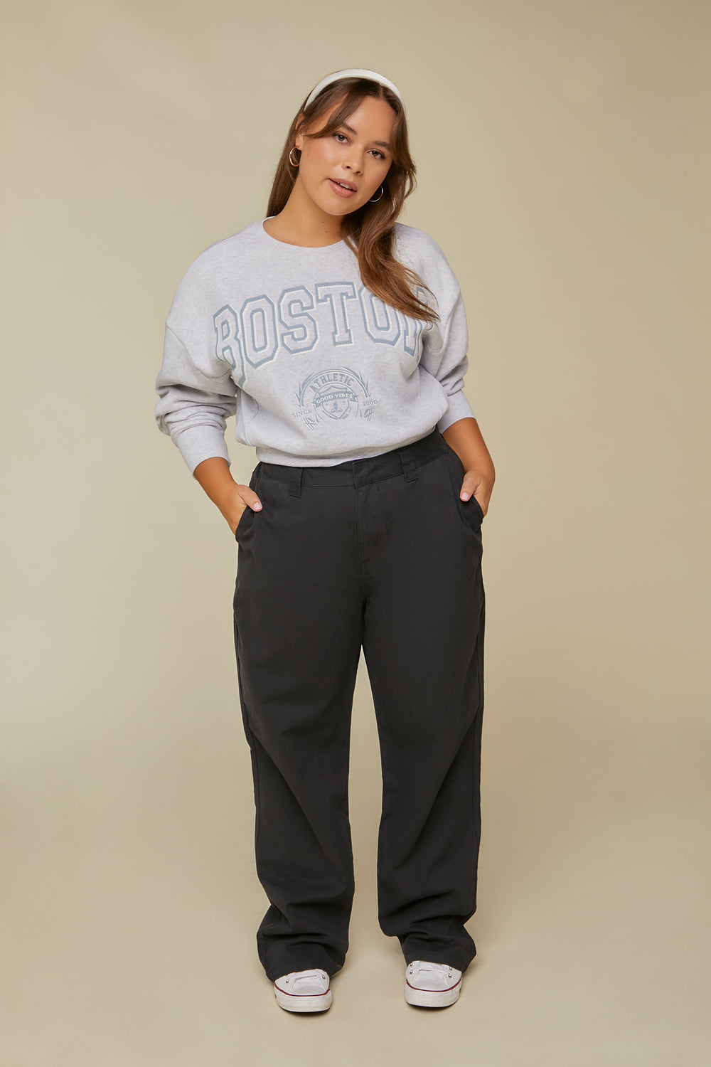 Plus Size Wide-Leg Pants Black