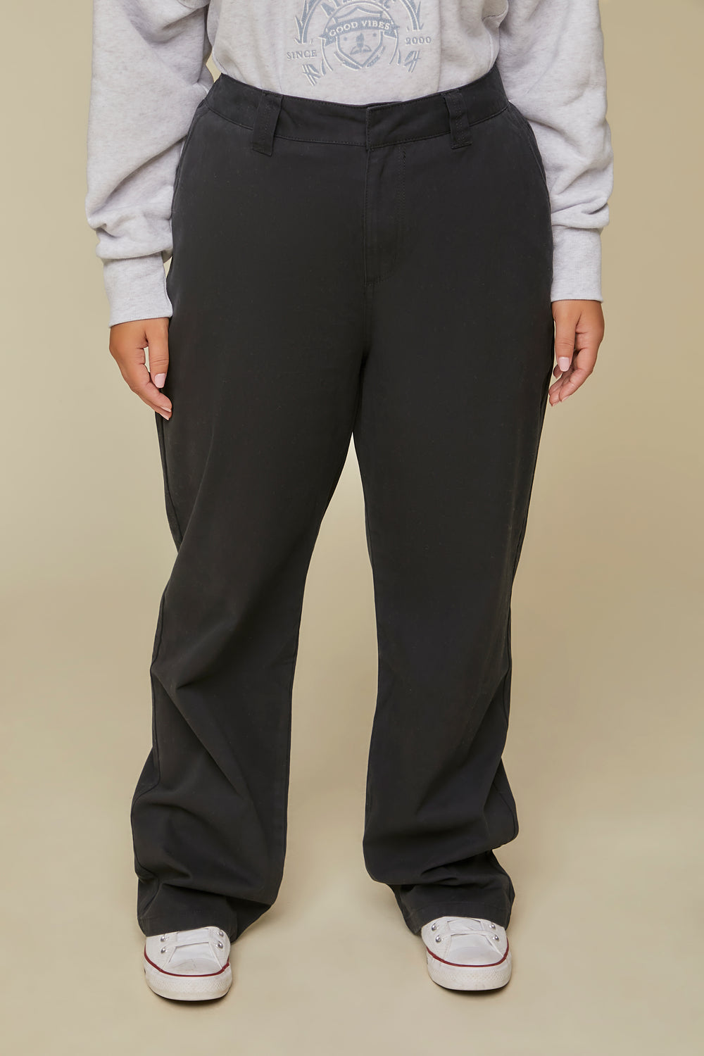 Plus Size Wide-Leg Pants Black