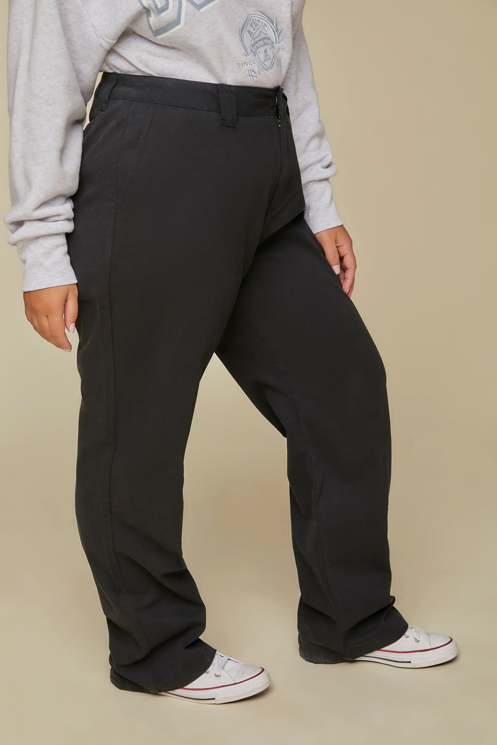 Plus Size Wide-Leg Pants Black