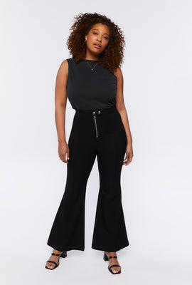 Link to Plus Size High-Rise Flare Pants Black