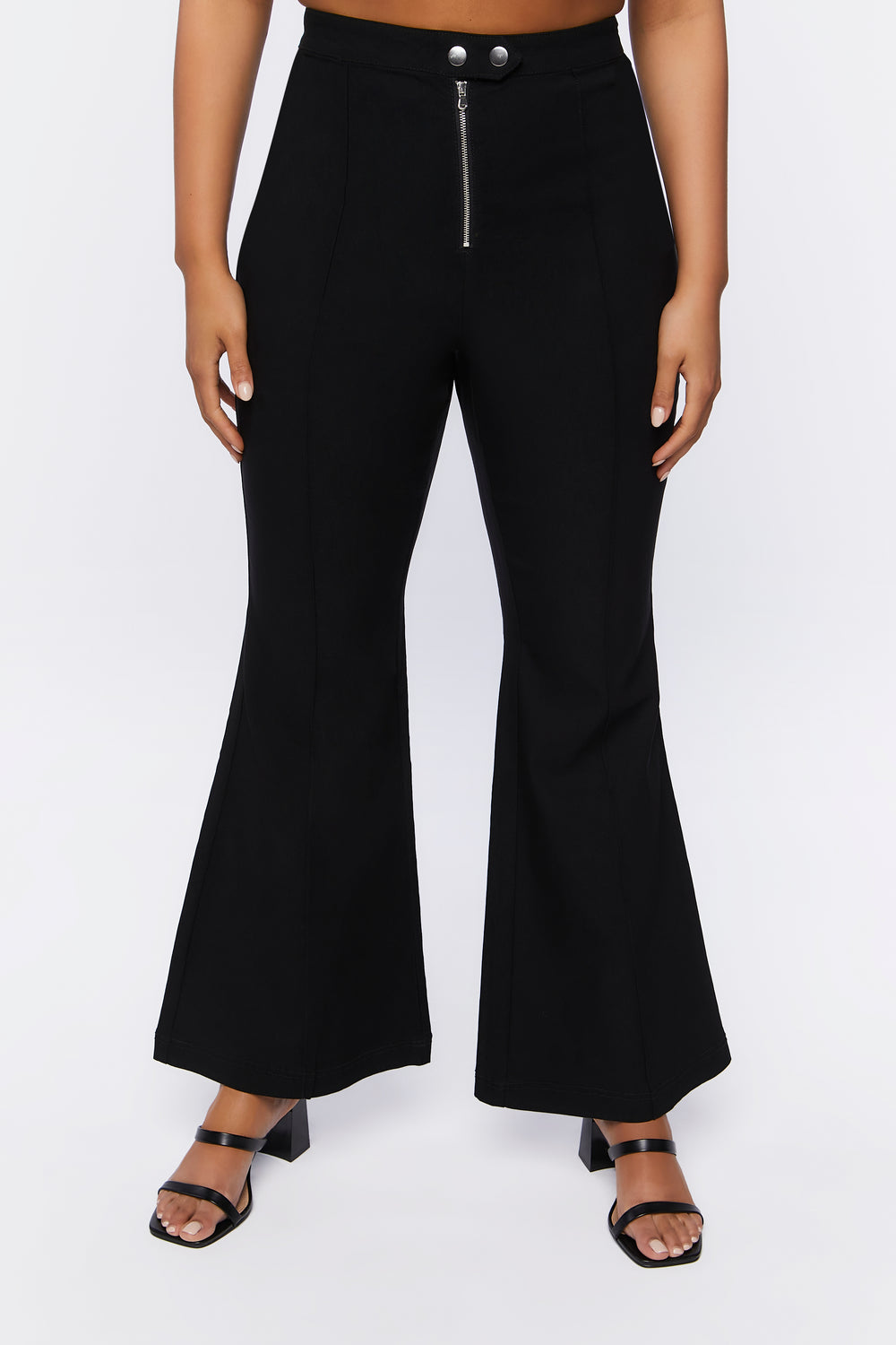 Plus Size High-Rise Flare Pants Black