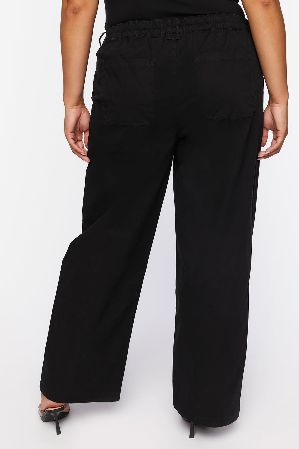 Plus Size Cotton-Blend Pants Black