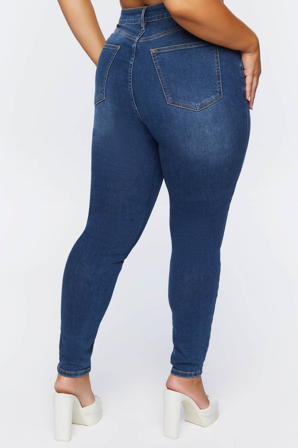 Plus Size Skinny High-Rise Jeans Denim Blue