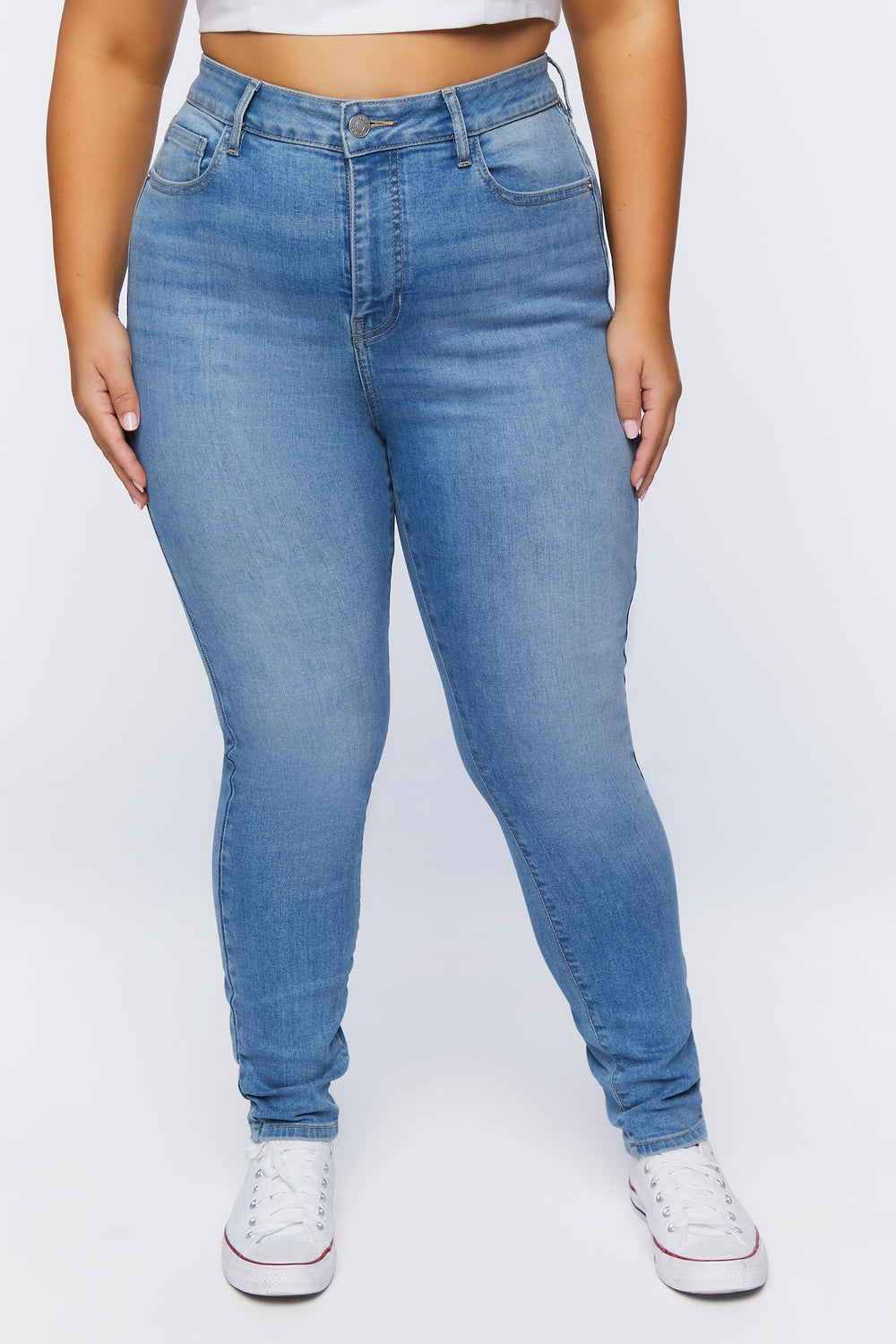 Plus Size Skinny High-Rise Jeans Medium Blue