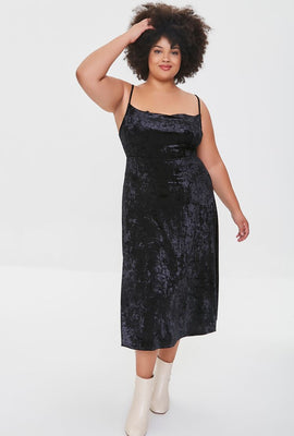 Link to Plus Size Crushed Velvet Dress Black