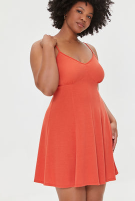 Link to Plus Size Mini Skater Dress Red