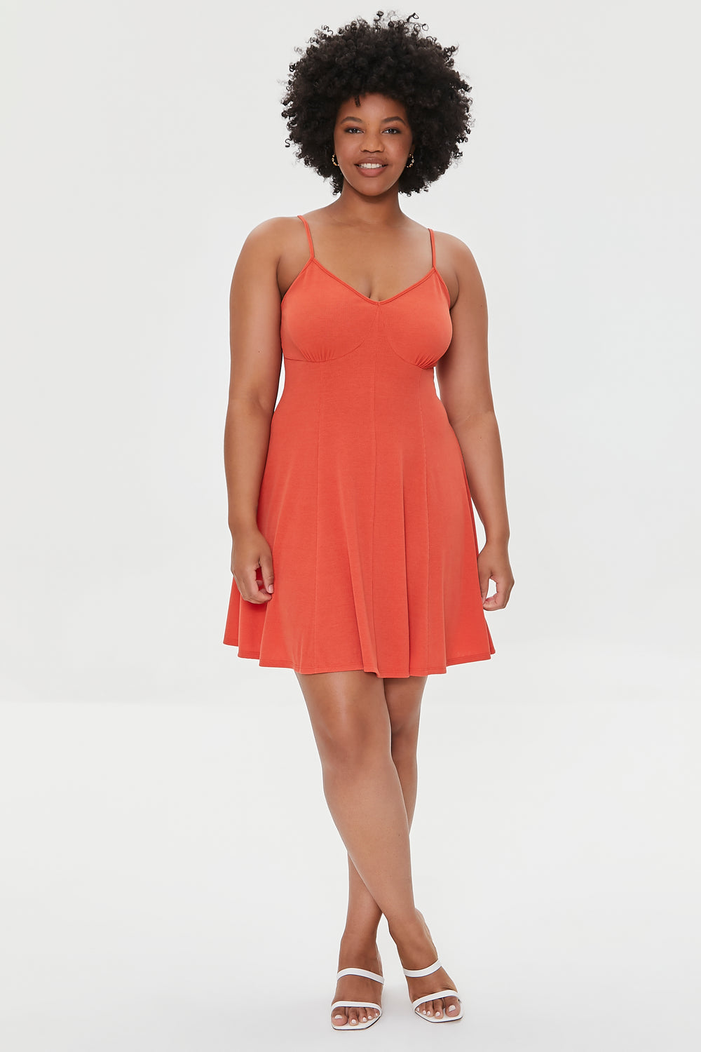 Plus Size Mini Skater Dress Red