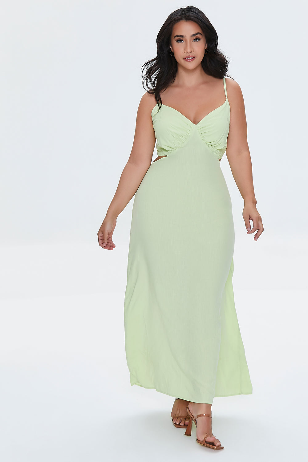 Plus Size Cutout Maxi Dress Khaki