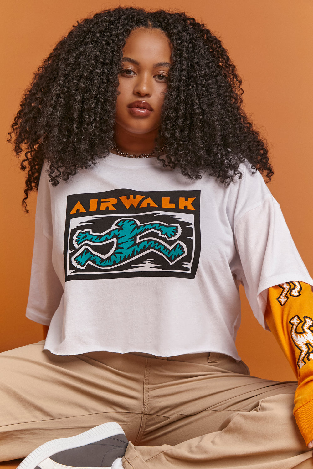 Plus Size Airwalk Combo Tee White