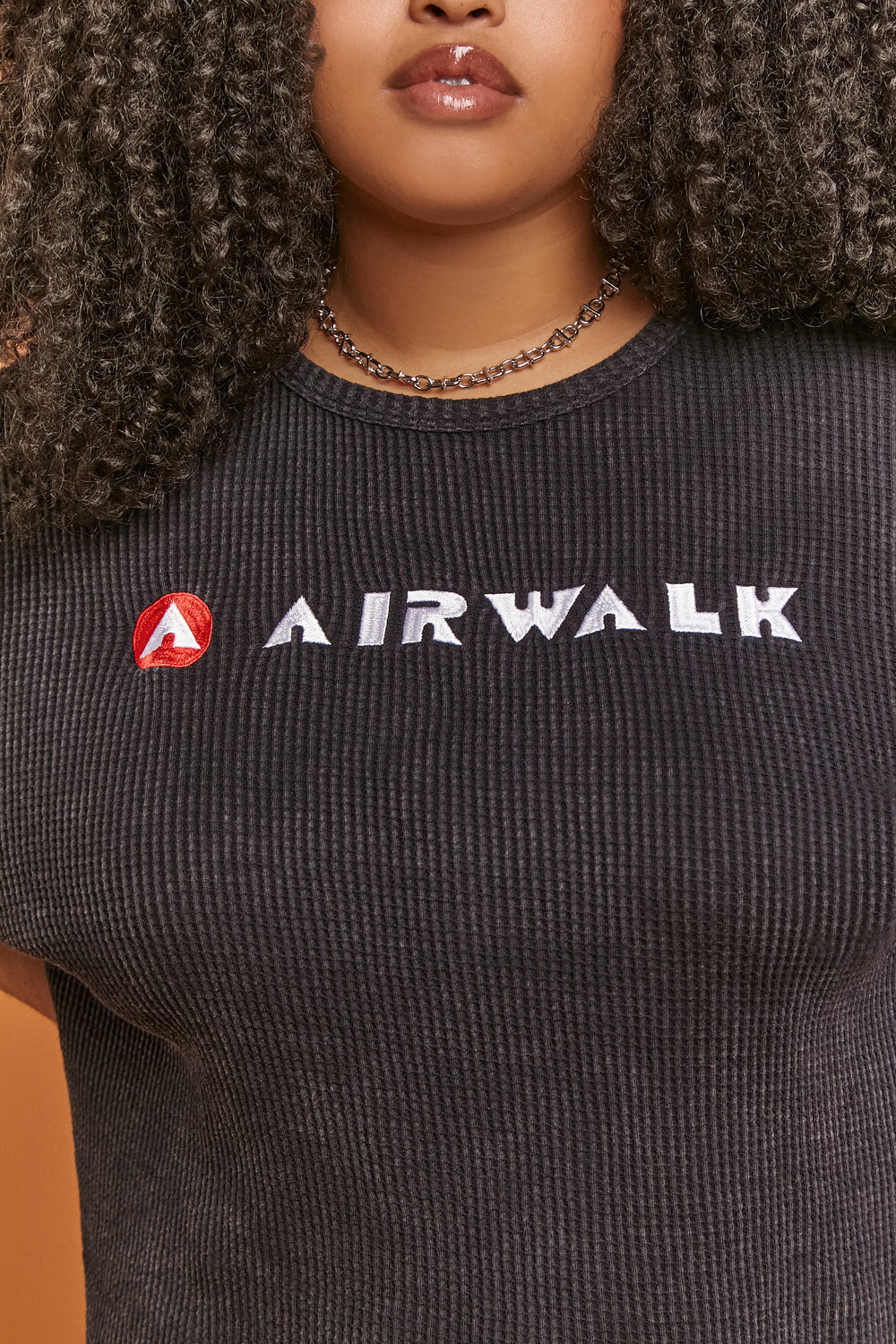 Plus Size Embroidered Airwalk Tee Charcoal