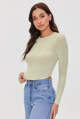 Link to Fitted Cropped Sweater Sage