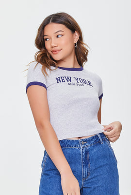 Link to New York Graphic Ringer Tee Heather Grey