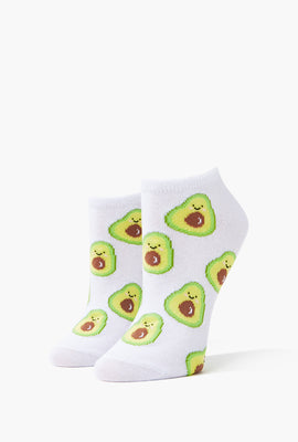 Link to Avocado Print Ankle Socks White