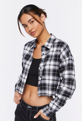 Link to Plaid Cropped Shirt White