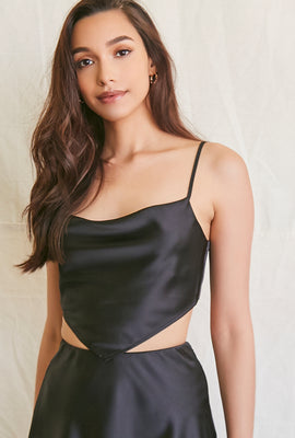 Link to Satin Cropped Cami Black