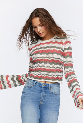 Link to Striped Crochet Sweater Pink