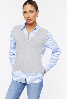 Link to Sweater Vest Combo Shirt Heather Grey