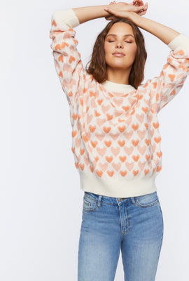 Link to Heart Pattern Sweater Cream