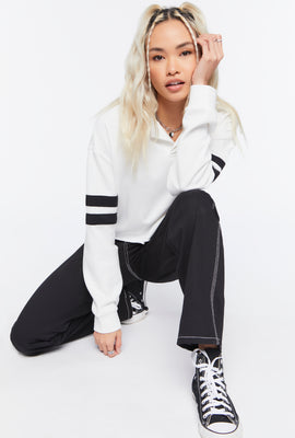 Link to Cropped Varsity-Striped Pullover White