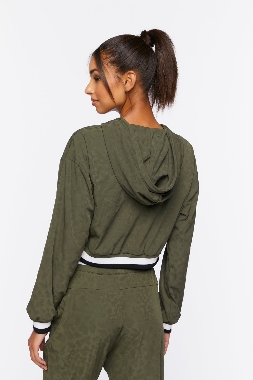 Active Varsity-Striped Anorak Green