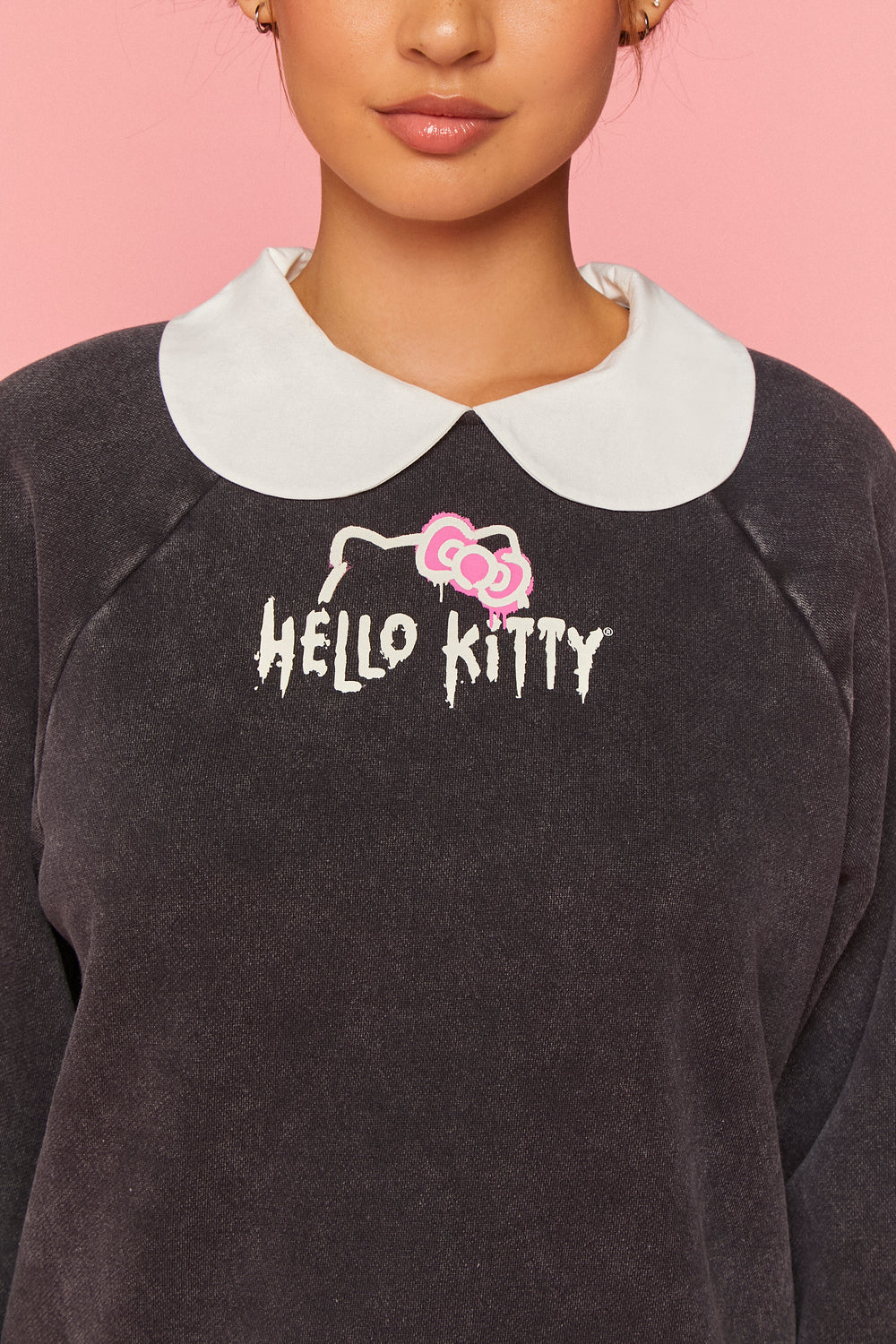 Hello Kitty & Friends Collar Pullover Charcoal