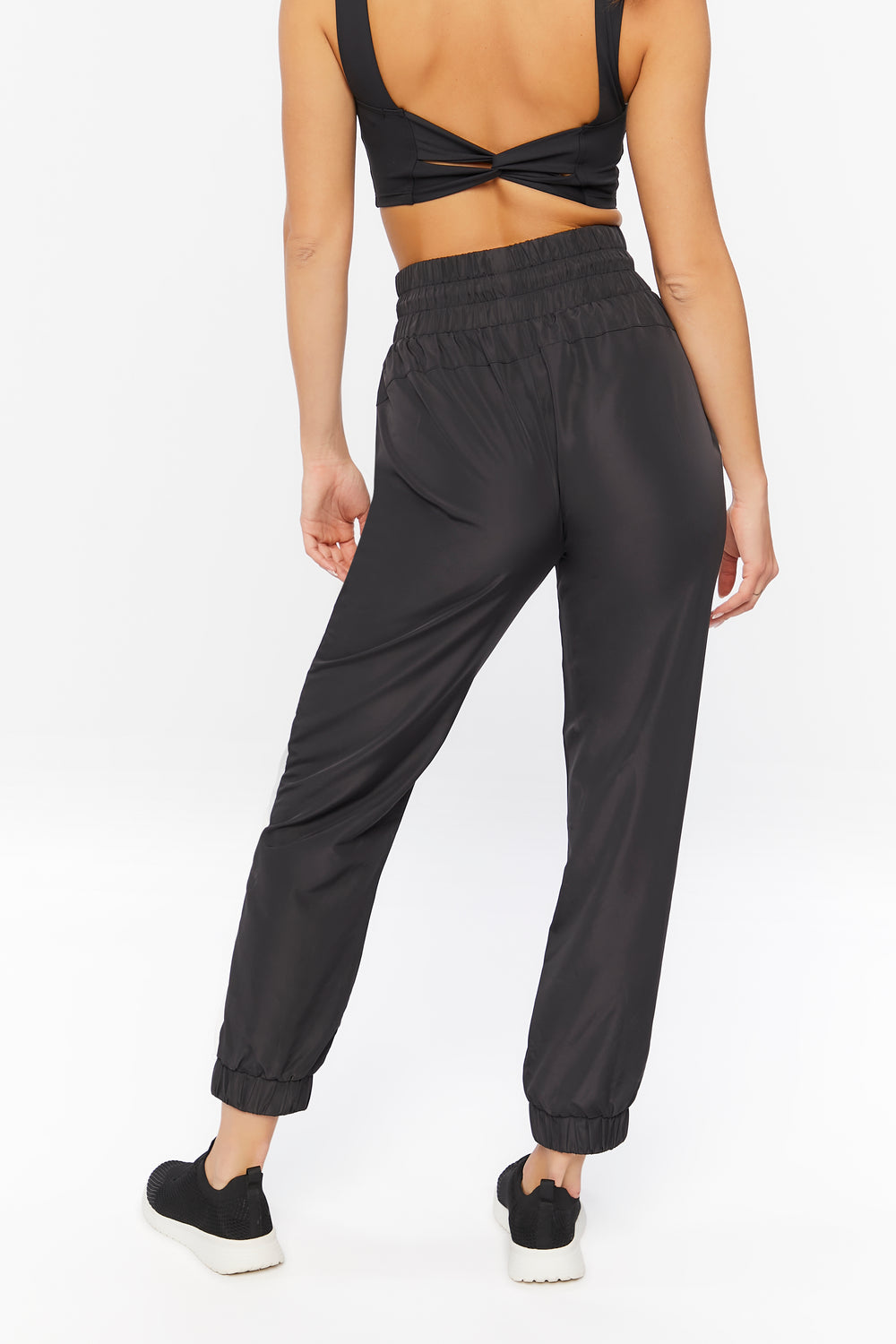 Active Side-Striped Drawstring Joggers Black