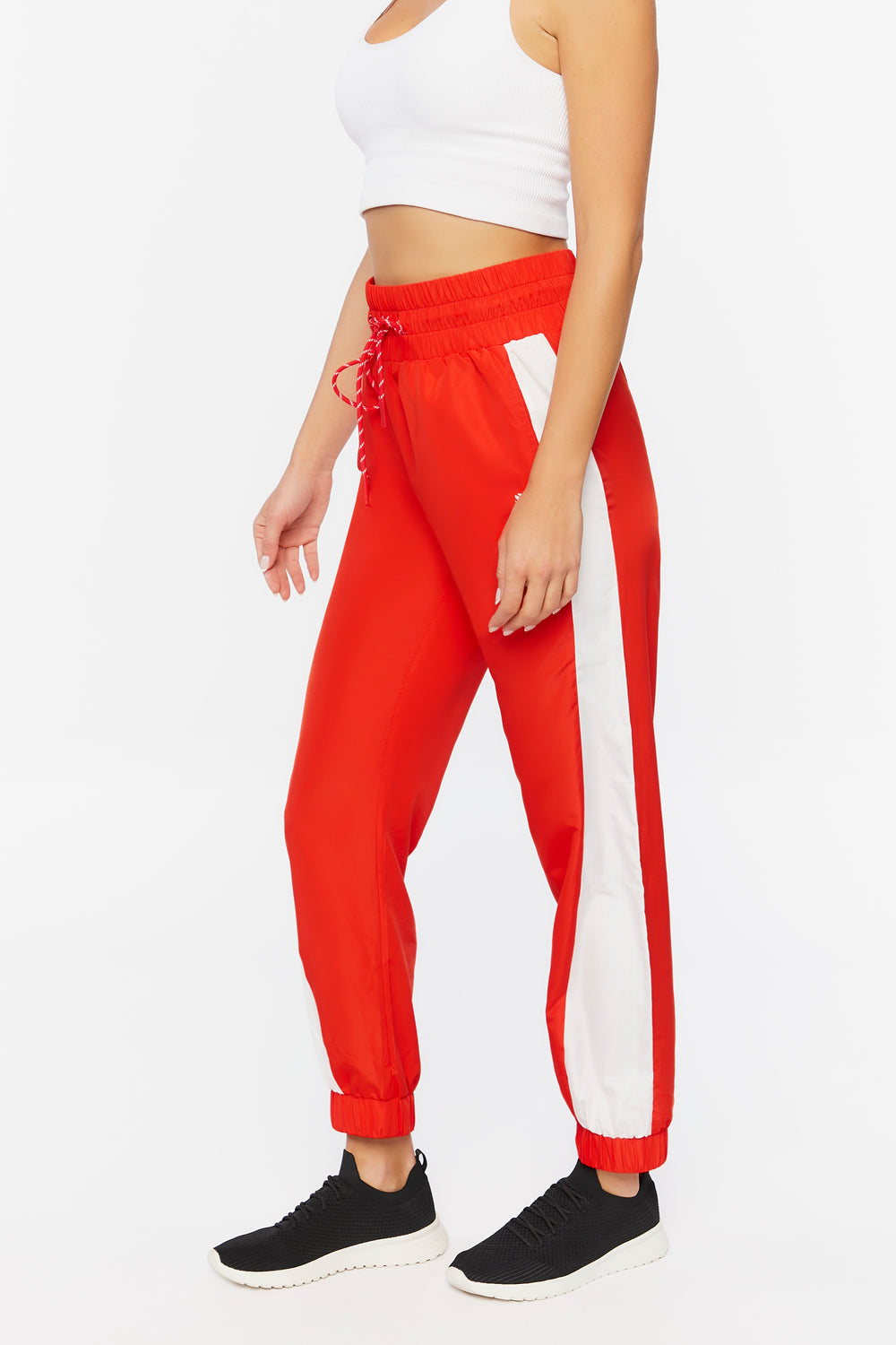 Active Side-Striped Drawstring Joggers Red
